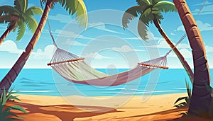 a vector illustration of a tranquil beach scene