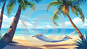 a vector illustration of a tranquil beach scene