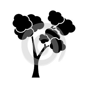 vector illustration of a tree. the tree is depicted with a solid black trunk and branches