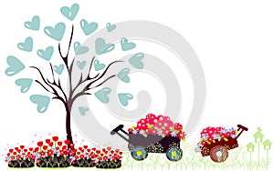 Vector illustration of tree with heart