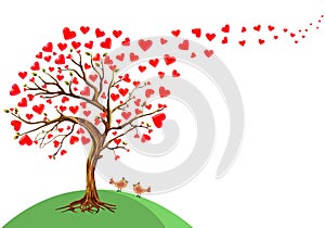 Vettore illustrazioni da un albero da cuore 