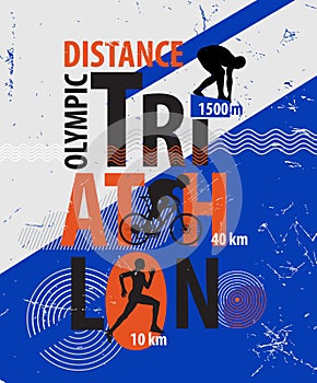 Vector illustration of a triathlon.