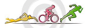 Vector illustration triathlon, flat design