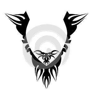 Vector illustration with tribal tattoo isolated on white