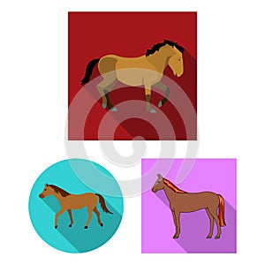 Vector illustration of trot and running sign. Collection of trot and clipart stock vector illustration.