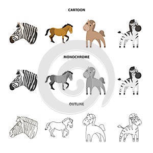 Vector illustration of trot and running sign. Collection of trot and clipart stock vector illustration.