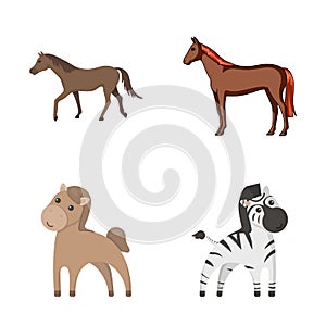 Vector illustration of trot and running sign. Set of trot and clipart stock vector illustration.