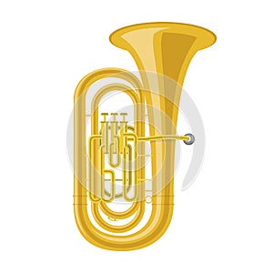 Vector illustration of a tuba isolated on white background