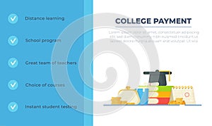 Vector illustration of tuition fees.