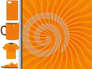 Twisting starburst pattern in orange and yellow