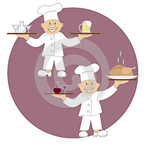 Vector illustration two cooks