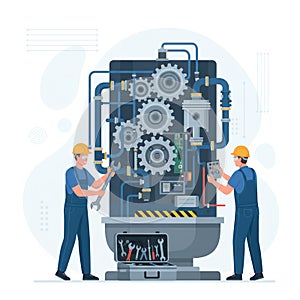Industrial Machine Maintenance by Skilled Mechanics