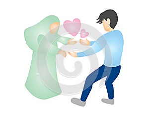 Vector Illustration of Two Romance Lovers