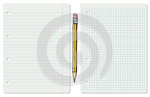 Notebook school paper sheets