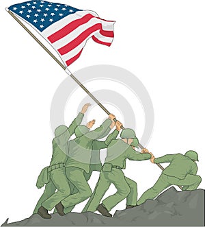 Iwo Jima Memorial Vector Illustration