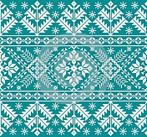Vector illustration of Ukrainian folk seamless pattern ornament. Ethnic ornament. Border element. Tr