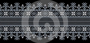 Vector illustration of Ukrainian folk seamless pattern ornament. Ethnic ornament. Border element. Traditional Ukrainian
