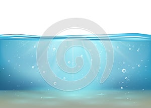 Vector illustration with underwater sea