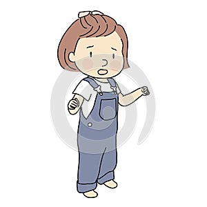 Vector illustration of unhappy toddler shouting and whining. Early childhood development - child emotional and behavior concept.