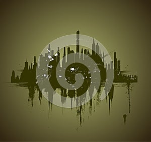 Vector illustration of urban skylines