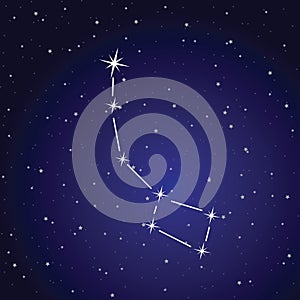 Vector illustration of ursa minor constellation
