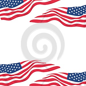 Vector illustration - USA flag in white background