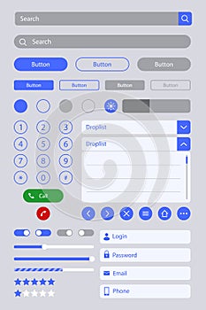 Vector illustration of a user interface elements on a plain background