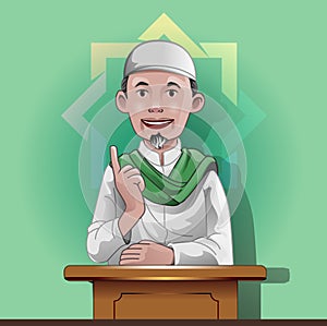 Ustadz on the pulpit