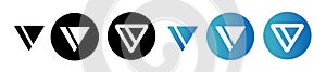 vector illustration v for vero social media app logo messenger icon