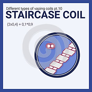 Vector illustration vaping coil. Part of big set. Staircase.