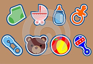 Vector illustration of various baby toys