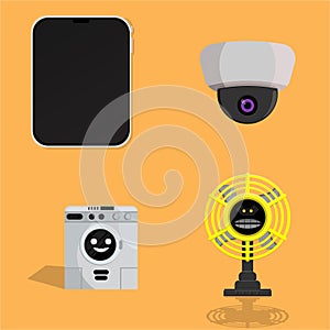 vector illustration of various electronic tools.