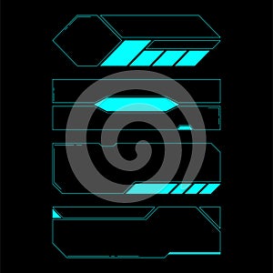 Vector illustration with various lines, circles, stripes. Blue futuristic scoreboard.