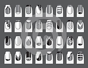 Vector illustration various of nail designs.