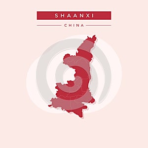 Vector illustration vector of Shaanxi map China