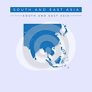 Vector illustration vector of South and east Asia map Asia