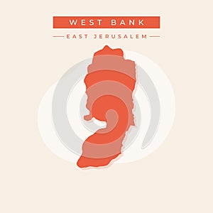 Vector illustration vector of West Bank map Asia