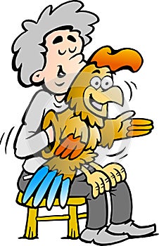 Vector illustration of an A ventriloquist