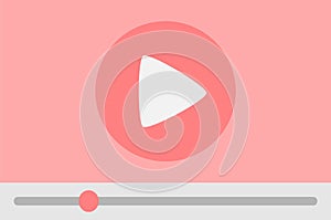 Red play icon on a video screen.