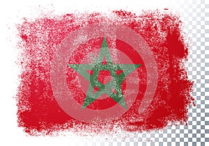 Vector Illustration vintage grunge texture flag of marocco