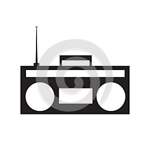 Vector illustration of vintage radio tape recorder isolated on a white background in EPS10