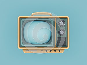 Vector illustration of vintage tv set, television. Retro electric video display for broadcasting, news, networking, web