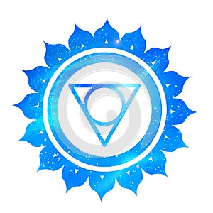 Vishuddha chakra with outer space photo