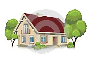 Vector illustration of visualizing a house photo