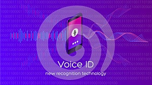 Vector illustration of voice id new recognition technology
