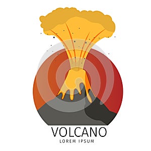 Vector Illustration Volcanic Spewing fish Icons