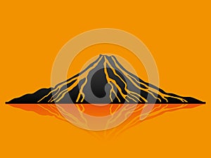 Vector illustration. Volcano.