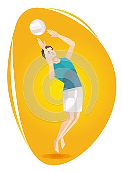 Vector illustration of a volleyball athlete.