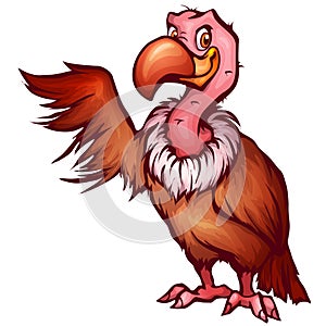 Vector illustration of vulture in cartoon style photo