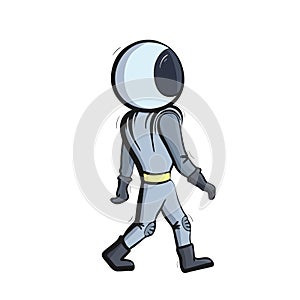 Vector illustration of walking astronaut